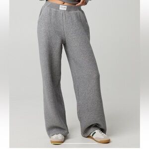 Aerie Black Wide-Leg Trousers